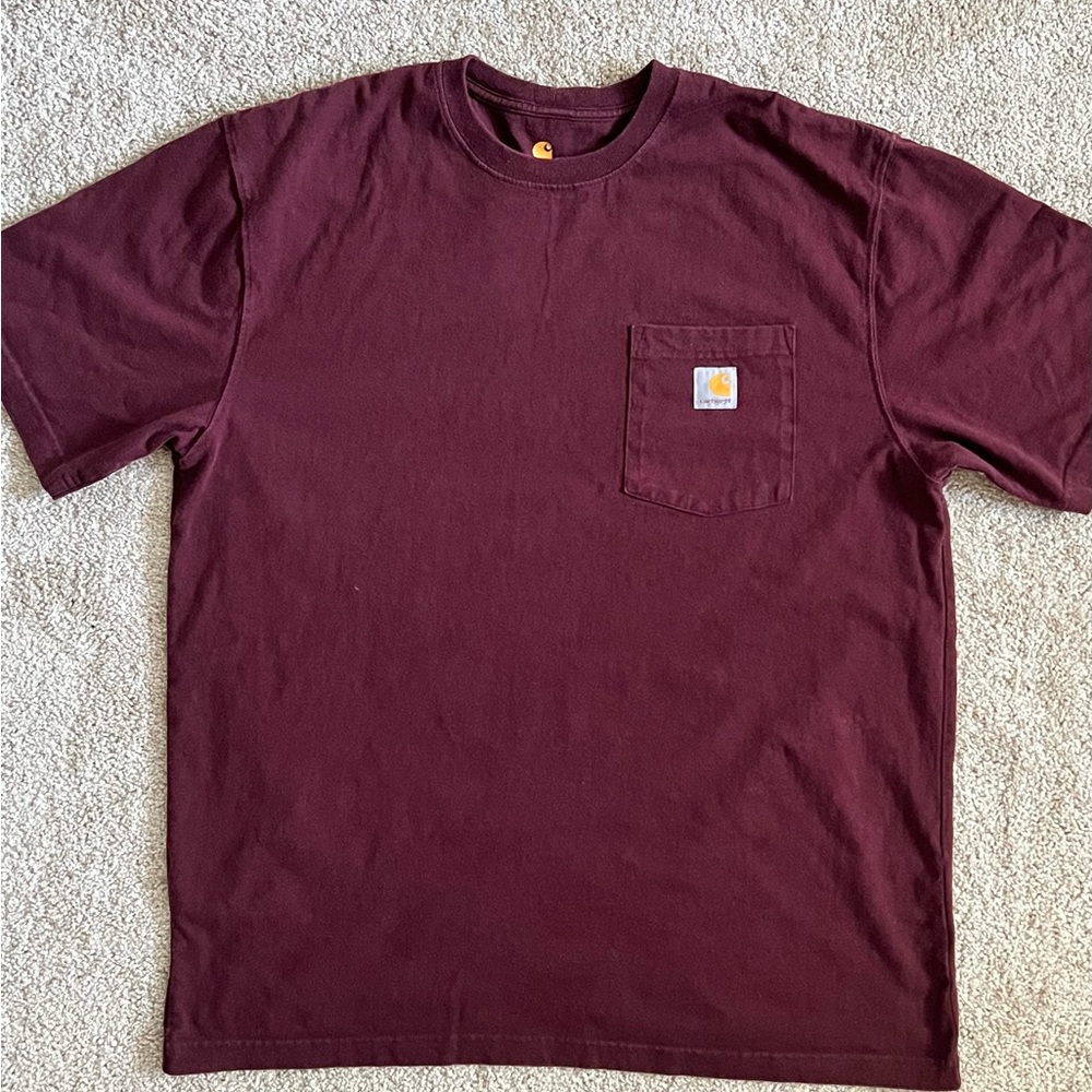 Carhartt Men's Burgundy Short Sleeve Tee